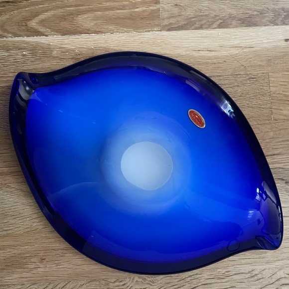 Vintage Murano Millefiori Art Glass Bowl Trinket Candy Dish Cobalt Blue - Picture 4 of 10